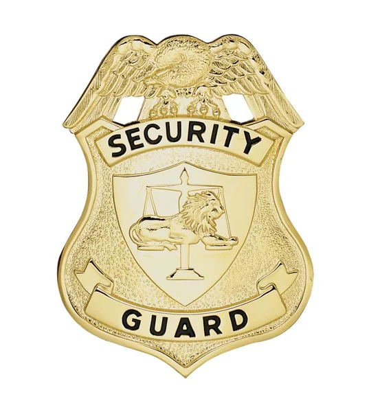 Security Guard Shield Badge Lion with Scales Gold
