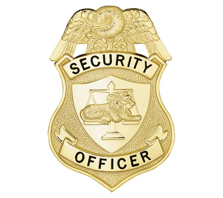 Security Officer Shield Badge Lion Scales Gold