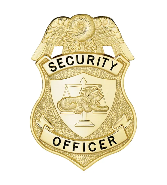 Security Officer Shield Badge Lion Scales Gold