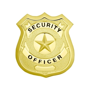 Security Officer Star Center Shield Badge Gold