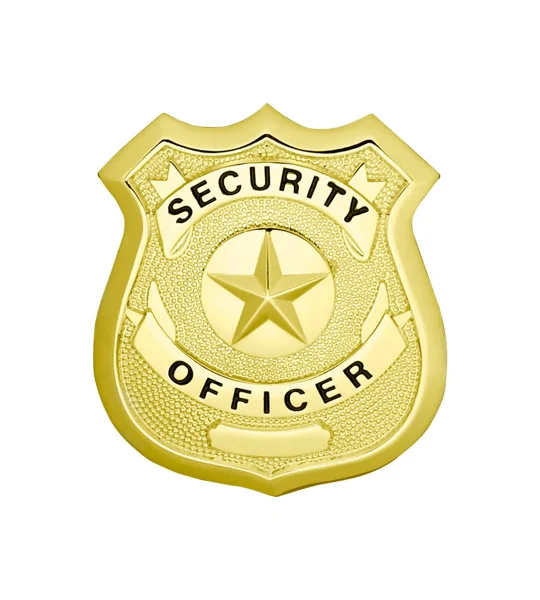 Security Officer Star Center Shield Badge Gold