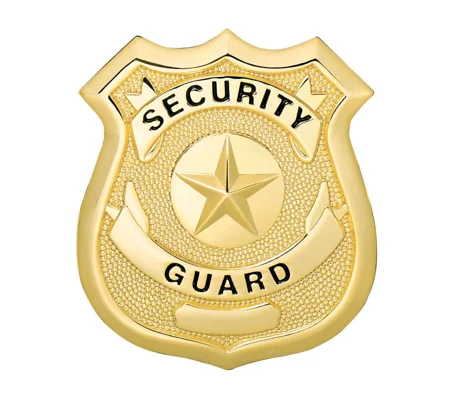 Security Guard Star Center Shield Badge Gold