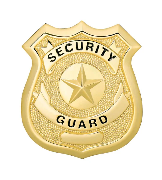 Security Guard Star Center Shield Badge Gold