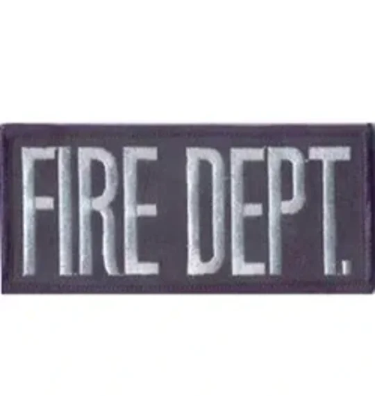 Fire Dept Front Patch 2 x 4 Grey on Midnight