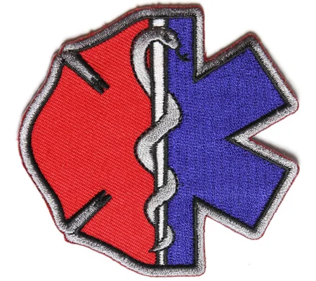 Firefighter EMT Emblems Patch Star of Life Maltese