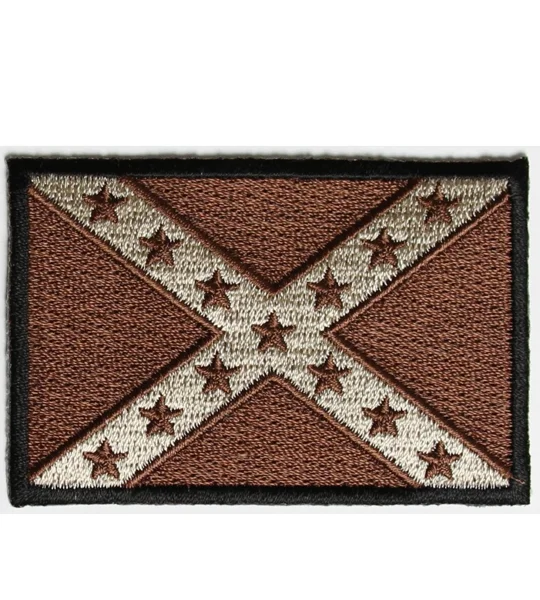 Rebel Confederate Southern Flag Patch Brown