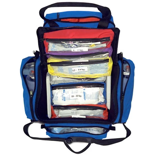 Pediatric ALS Broselow Bag with Color Coded Inserts Filled Stocked
