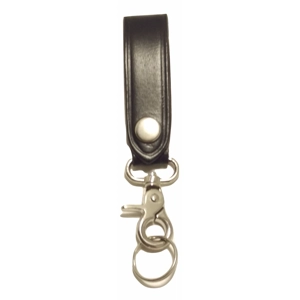 Leather Key Ring Holder Plain Black
