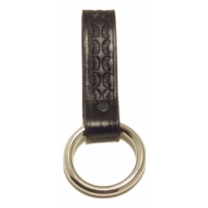 Leather Baton Holder Basket Weave Slide On