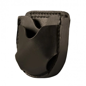 Leather Open Top Handcuff Case Black Plain