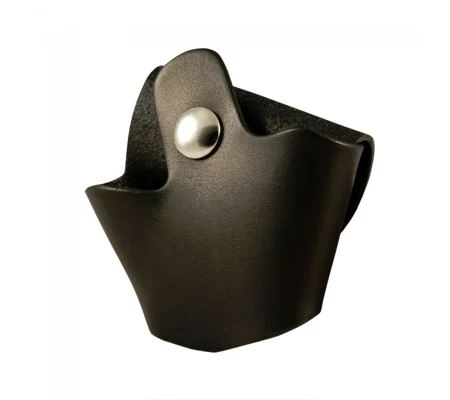 Leather Quick Release Handcuff Case Black Plain
