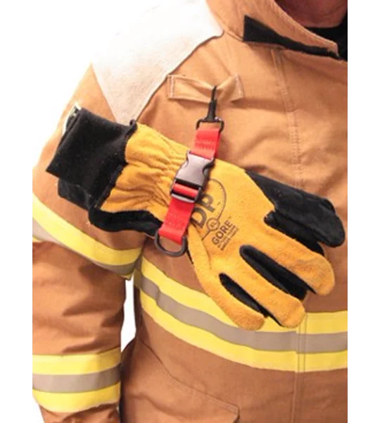 Firefighter Nylon Velcro Glove Strap D Ring Pull
