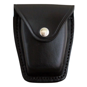 Leather Single Handcuff Case Plain Black