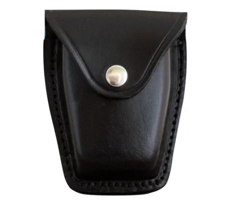 Leather Single Handcuff Case Plain Black