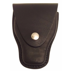 Leather Handcuff Case Snap Back Plain Black
