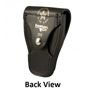 Leather Handcuff Case Snap Back Basket Weave Black