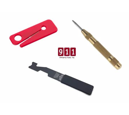 Firefighting Tool Kit Shove Knife Brass Window Punch Seat Belt Cutter