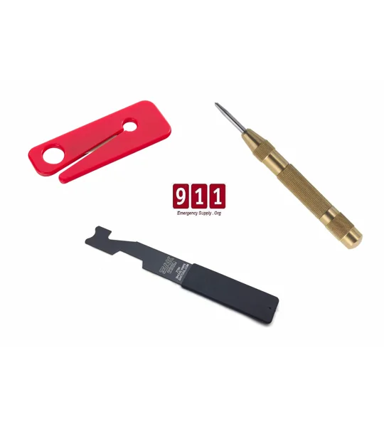 Firefighting Tool Kit Shove Knife Brass Window Punch Seat Belt Cutter