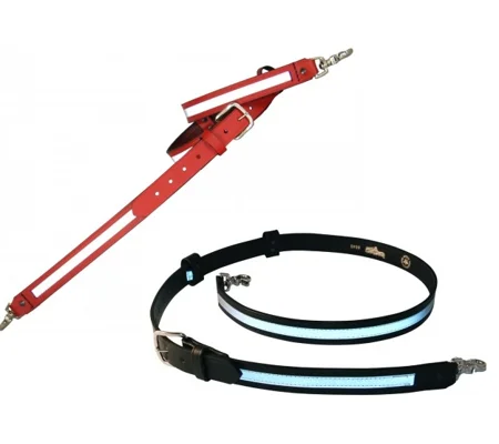 Leather Firemans Radio Strap Reflective