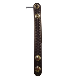 Leather Belt Keeper Sheriff Brown Basket Weave With Handcuff Key