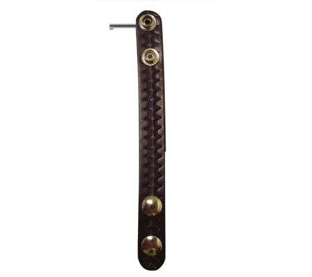 Leather Belt Keeper Sheriff Brown Basket Weave With Handcuff Key