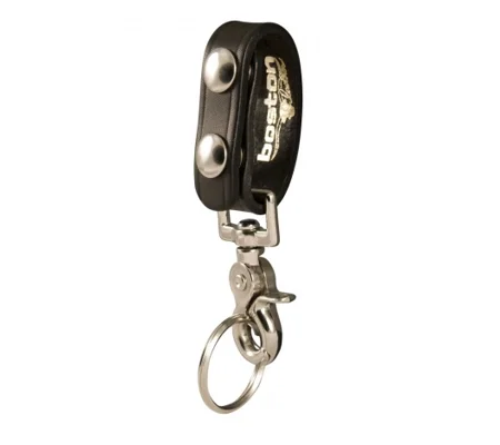 Leather Key Ring Holder Black Plain