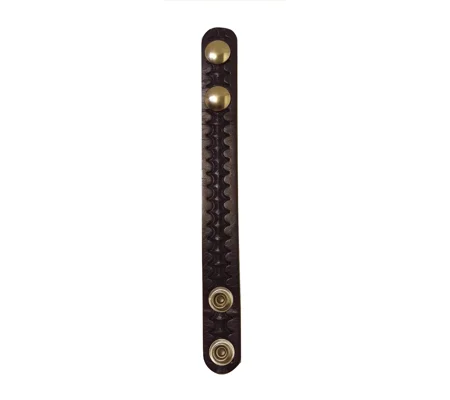 Leather Belt Keeper Basket Weave Sheriff Brown
