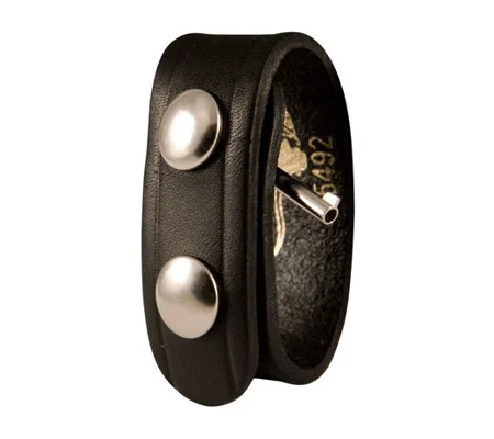 Leather Belt Keeper Plain Black With Handcuff Key