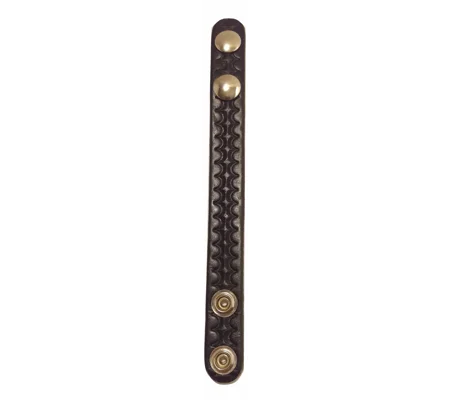 Leather Belt Keeper Basket Weave Black