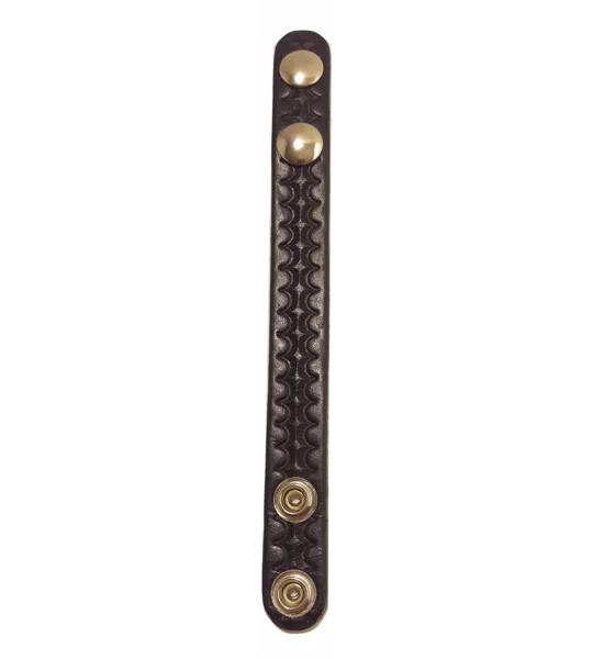 Leather Belt Keeper Basket Weave Black