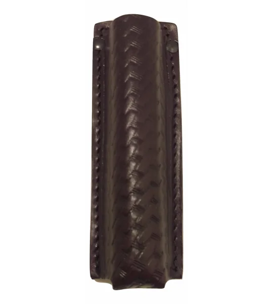 Leather Collapsible Baton ASP Holder Basket Weave Sheriff Brown