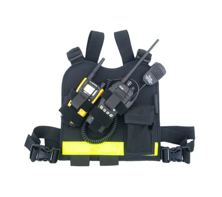 Radio Chest Harness Dual Nylon Black
