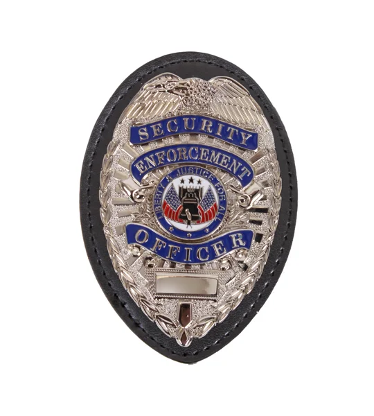 Leather Clip On Badge Holder Shield