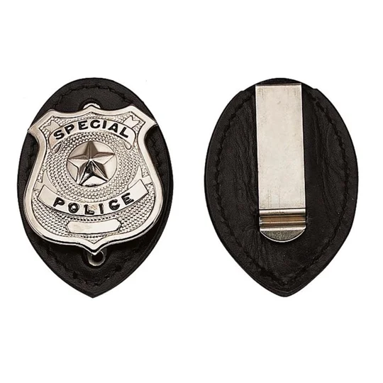 Leather Clip On Badge Holder Shield