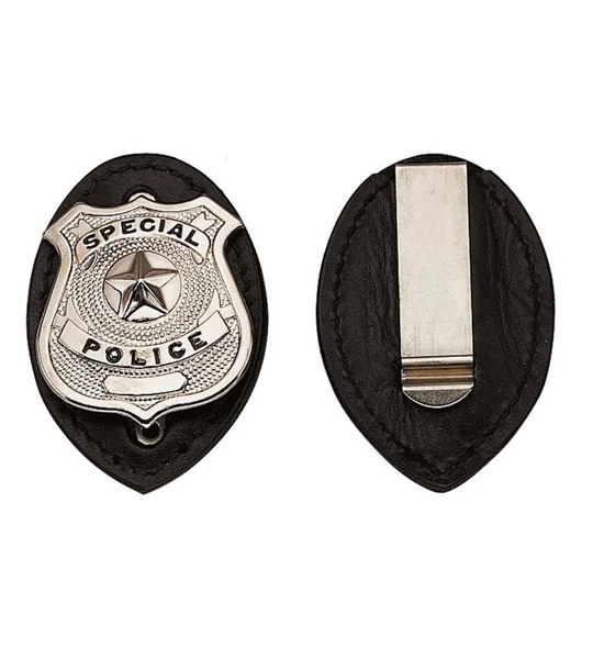 Leather Clip On Badge Holder Shield