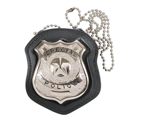 Leather Clip On Badge Holder NYPD Style