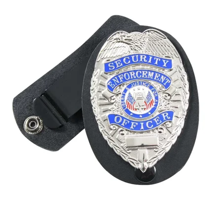 Leather Clip On Badge Holder Oval