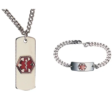 Medical ID Alert Necklace or Bracelet