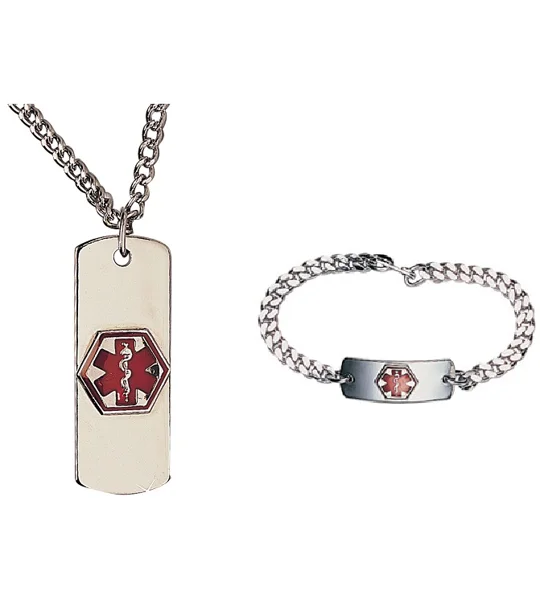 Medical ID Alert Necklace or Bracelet