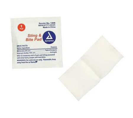Sting & Bite Relief Pads Benzocaine Pack of 10