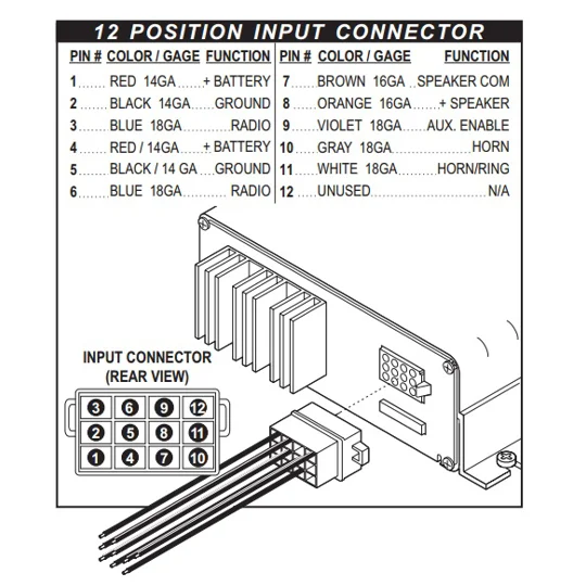 Whelen Power Harness Plug 12 Pin WS2100