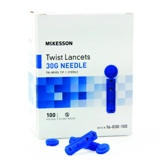 Lancet Twist Top Lancet Needle 1.8 mm Depth 30 Gauge Twist Top Box 100