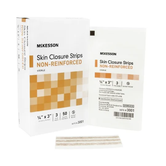 Skin Closure Steri Strip Nonwoven Flexible Tan 1/4 X 3 Inch 3 Pack