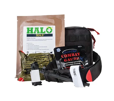 Officer Down Basic IFAK, Black MOLLE Bag, CAT Tourniquet