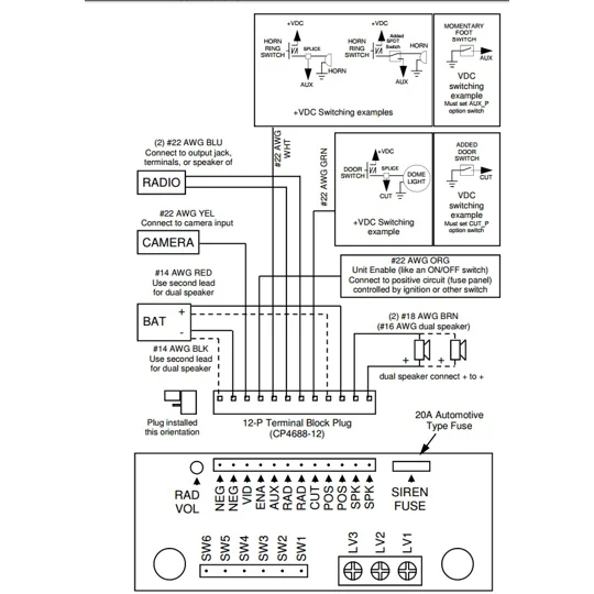 Carson Siren Power Harness 10 Pin L SC409 Commander