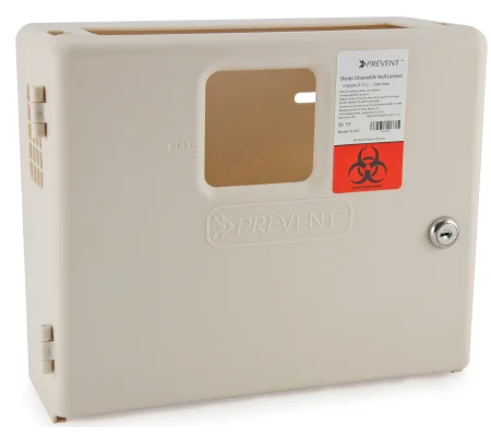 Prevent® Sharps Collector Wall Cabinet Locking Polypropylene