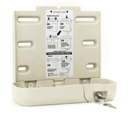 Prevent® Sharps Collector Bracket Locking Wall Cabinet Plastic