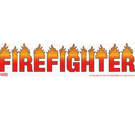 Vinyl Bumper Sticker Firefighter Flames