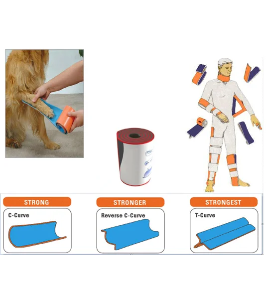 Padded Aluminum Foam Splint Orange Rolled