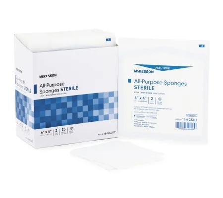 Gauze Sponge Cotton 4-Ply 4 X 4 Sterile 50 Pk